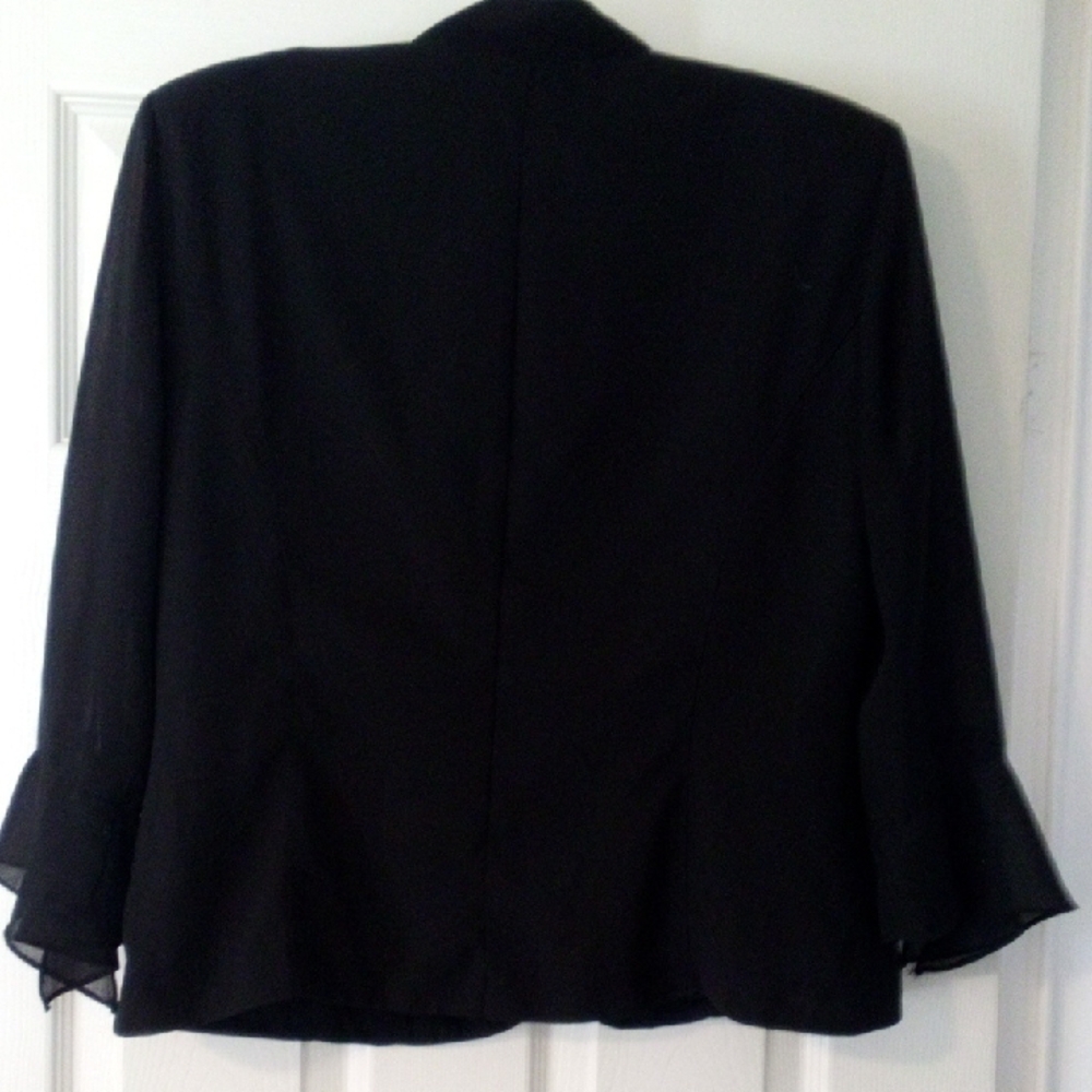 PLAZA SOUTH Black Blazer with White Embroidery - Picture 3 of 4